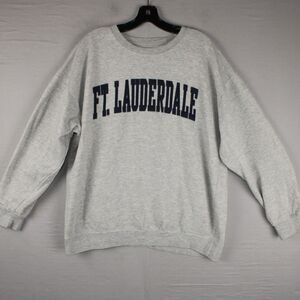 New York Popular Ft Lauderdale Mens Sweatshirt Grey Graphic Size XLarge XL